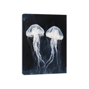 jellyfish black and white Canvas Print