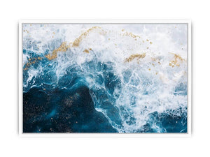 Gold teal Ocean Framed Print