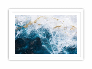 Gold teal Ocean Streched canvas