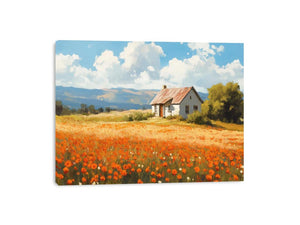 Poppies Landscape Canvas Print