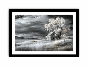 monochrome Barn Art Print