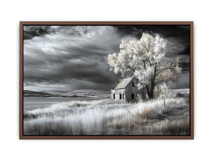 monochrome Barn Poster