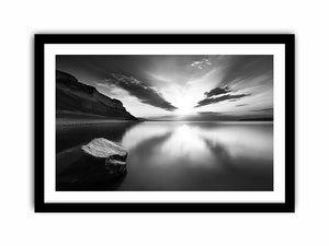 Monochrome Lake Art Print