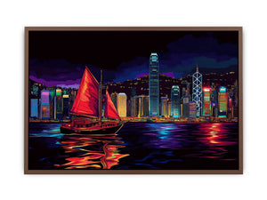 Hongkong In Night Poster
