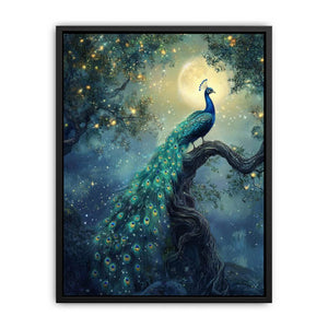 Moonlit Peacock Painting
