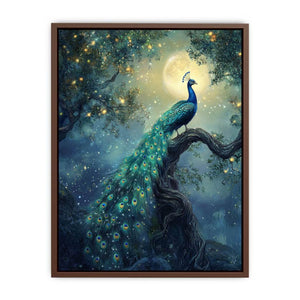 Moonlit Peacock Poster