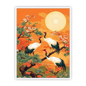 Whispering Cranes Of Twilight Framed Print