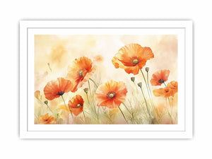 Orange Poppies Streched canvas