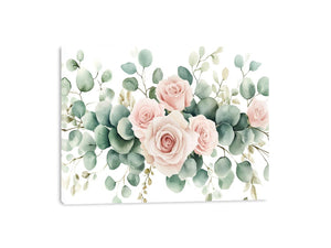Sage Green Floral Canvas Print