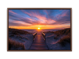Beach Path Sunset Poster