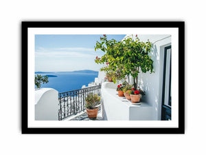 Santorini Terrace Art Print