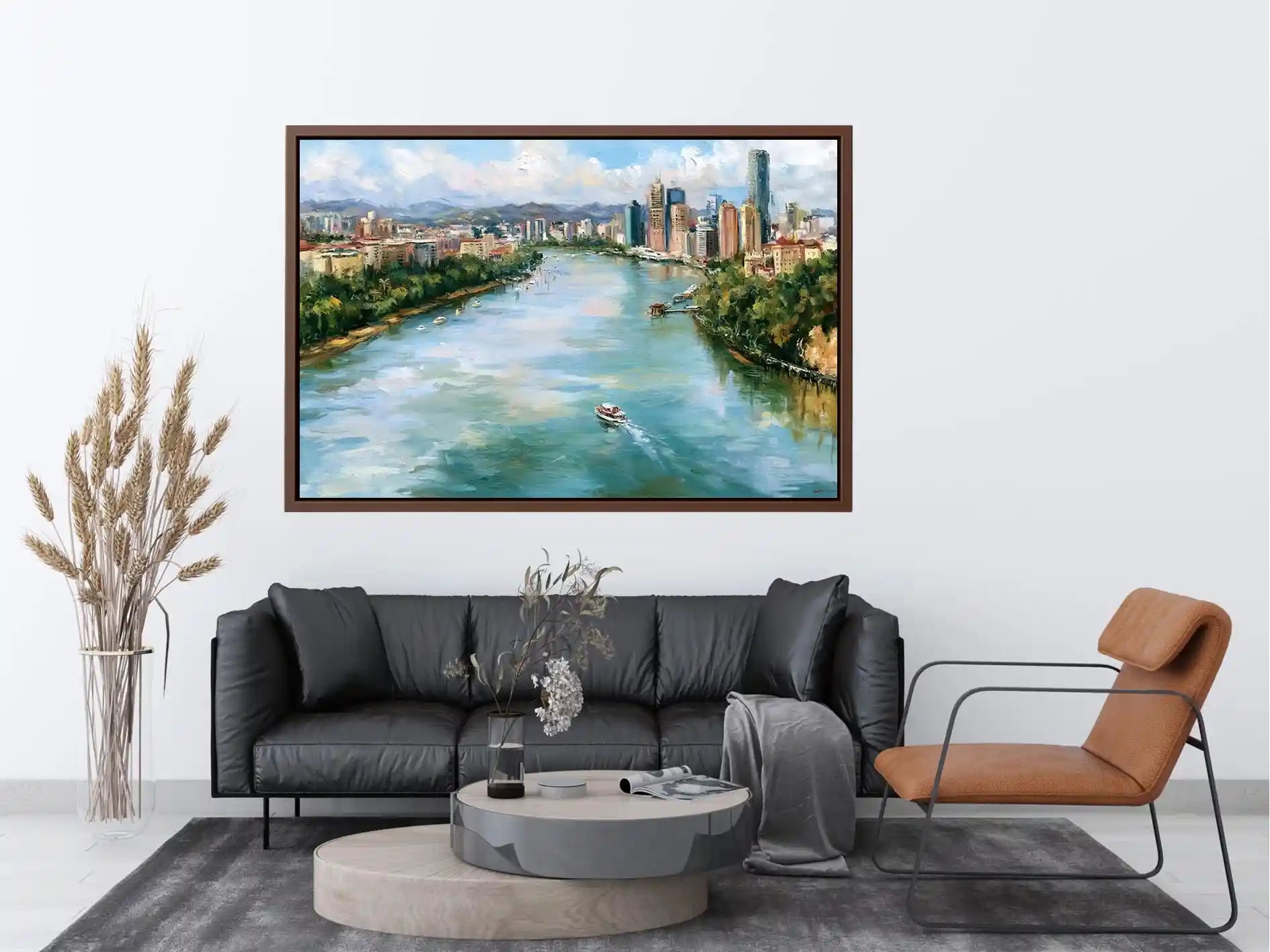 Brisbane River Landscape Canvas Print