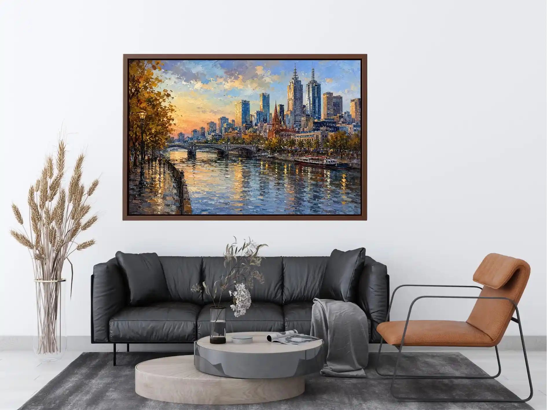 Melbourne River Painting Canvas Print