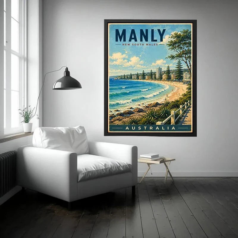 Manly Vintage Travel Poster