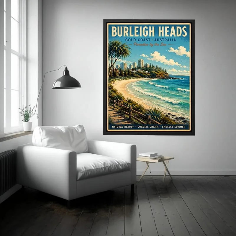 Burleigh Heads Vintage Travel Poster
