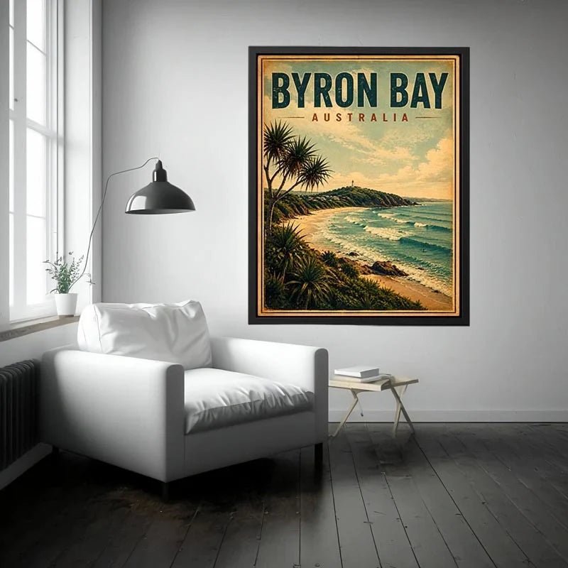 Byron Bay Vintage Travel Poster