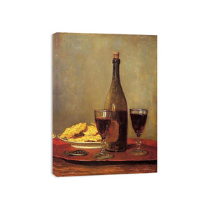 Still Life: Two Glass of Red Wine by Albert Anker Painting