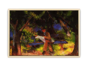 Reading man in park by August Macke Art Print