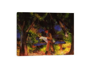 Reading man in park by August Macke Painting