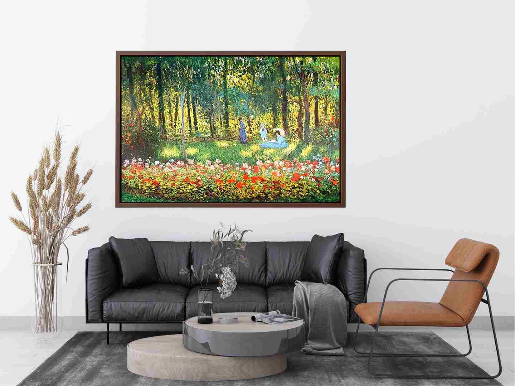 The Artists Family In The Garden by Claude Monet Painting