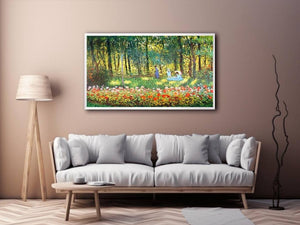 The Artists Family In The Garden by Claude Monet Painting