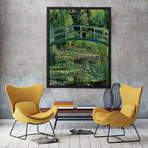Bridge Over Rose Water Lily Pond by Claude Monet Painting