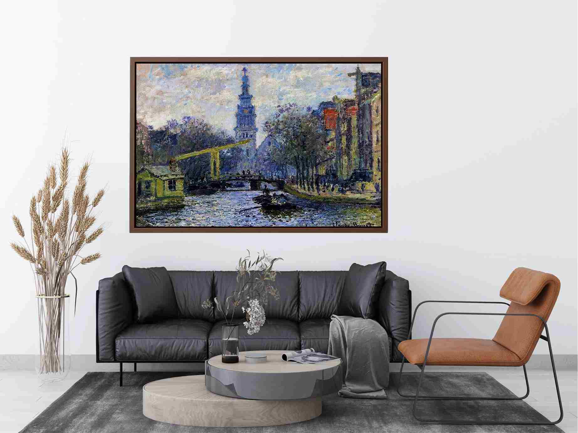 Canal In Amsterdam by Claude Monet Painting