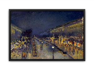 Boulevard Montmartre; Night Effect Canvas Print