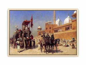 Great Mogul And His Court Returning From The Great Mosque At Delhi India Art Print