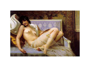 Jeune femme denudée sur canape (Young woman naked on a settee) by Guillaume Seignac