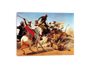 The Lion Hunt by Horace Vernet Painting