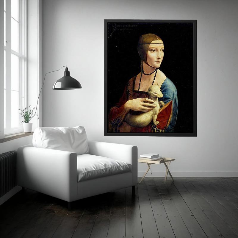 Portrait of Cecilia Gallerani (Lady with an Ermine) 1483-90 by Leonardo Da Vinci Painting