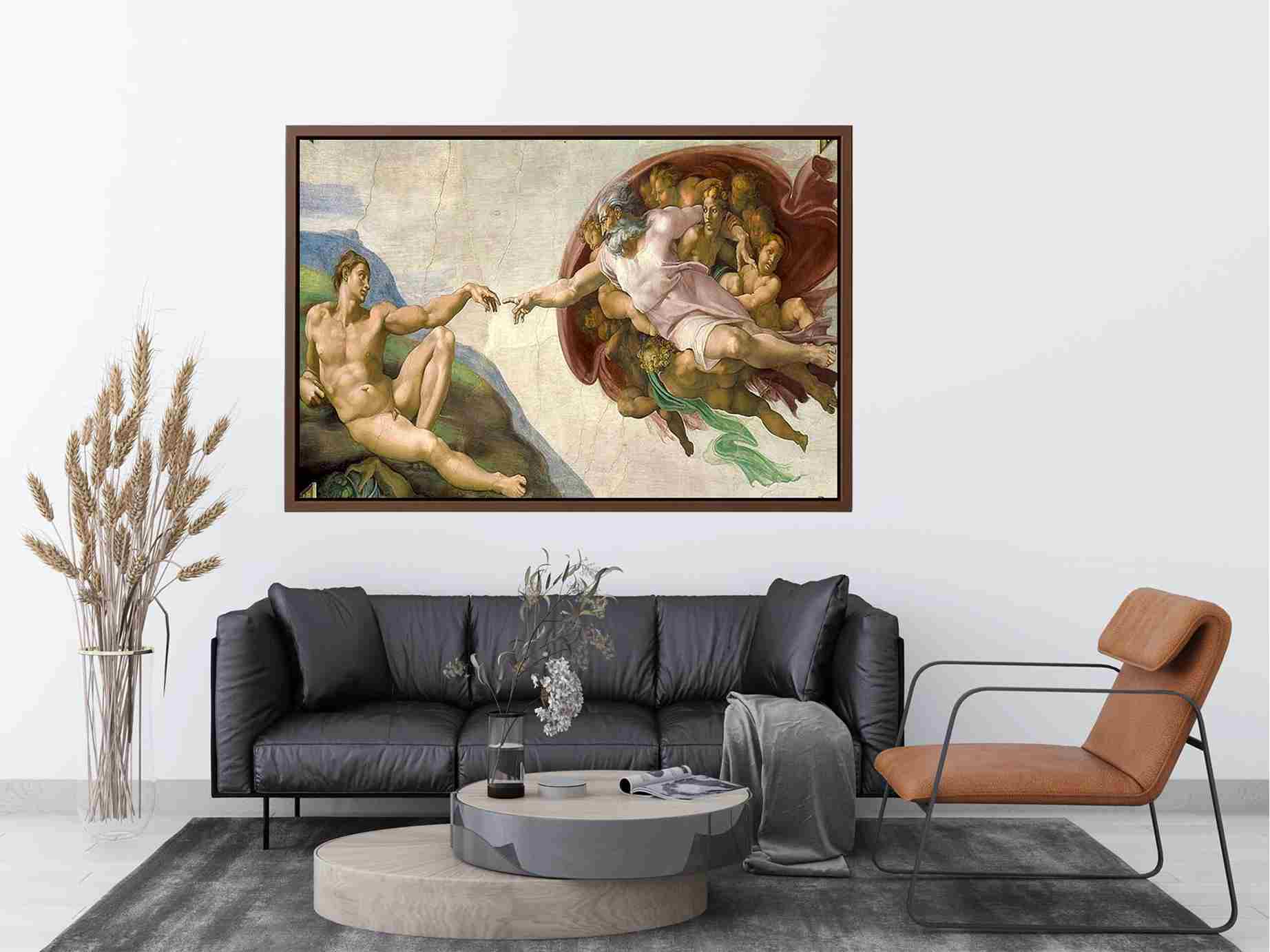 Creation of adam by Michelangelo Buonarroti Painting