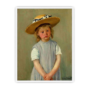 Child In A Straw Hat Framed Print