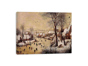 Winter Landscape with Skaters and Bird Trap 1565 Painting