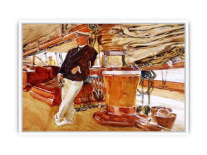 On the Deck of the Yacht Constellation Framed Print