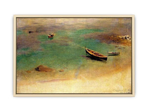 A Boat in the Waters off Capri Art Print