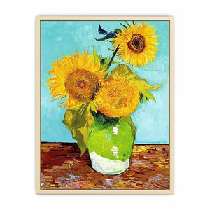 Sunflowers on Green By Van Gogh Art Print