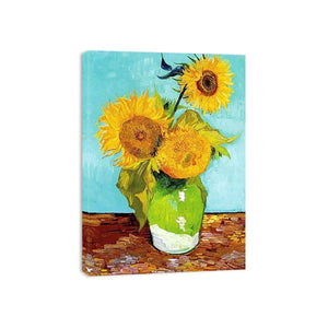 Sunflowers on Green By Van Gogh Painting