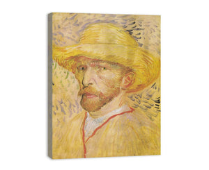Self Portrait With A Straw Hat By Van Gogh canvas Print