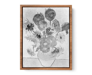 Sunflower Black & White by Van Gogh Painting