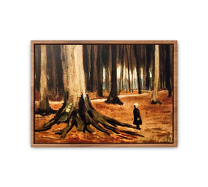 Girl in the Woods Painting