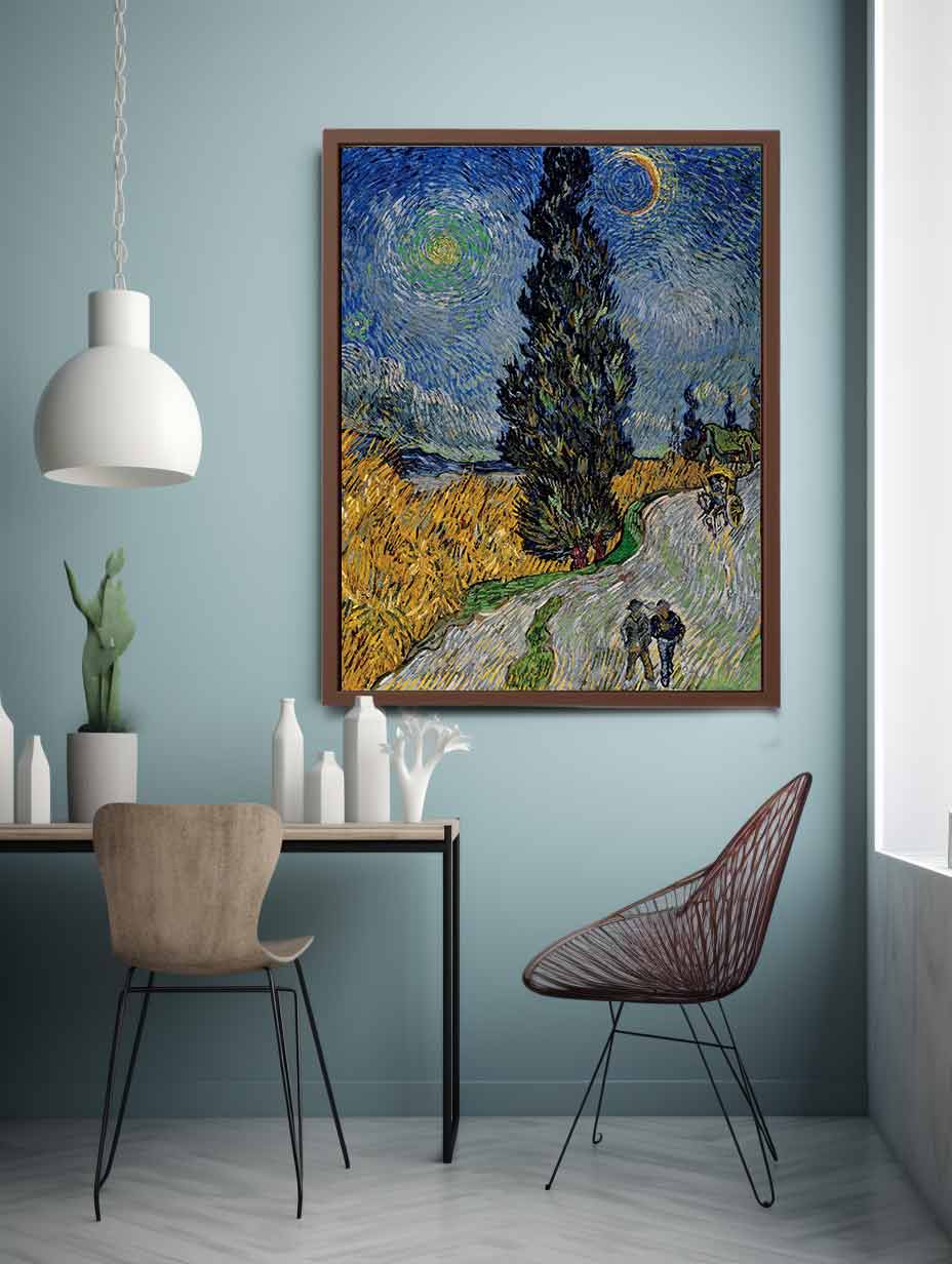 Vincent van Gogh - Road with Cypress and Star Art Print