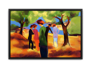 Women in green jacket by August Macke Canvas Print