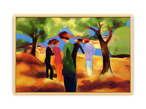 Women in green jacket by August Macke Streched canvas