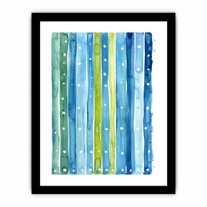 Serene watercolor stripe pattern with dots