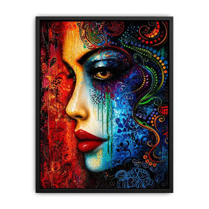 Colorful surreal portrait with ornamental patterns