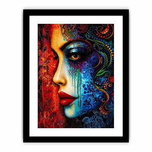 Colorful surreal portrait with ornamental patterns