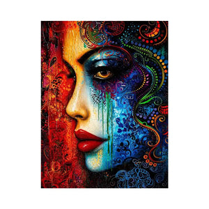 Colorful surreal portrait with ornamental patterns