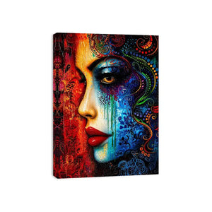 Colorful surreal portrait with ornamental patterns